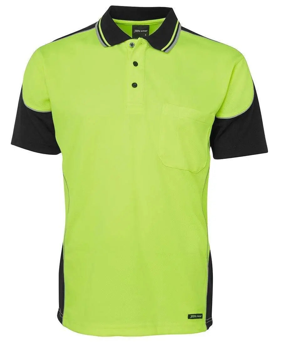 JB'S Hi-Vis Contrast Piping Polo 6HCP4 Metro Workwear.